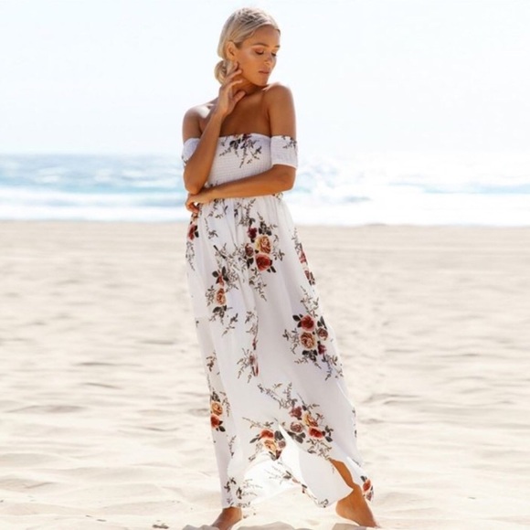 Off shoulder floral print maxi - Picture 3 of 9